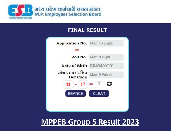 MPPEB Group 5 Result 2023